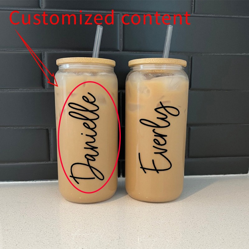 Reusable Bottle - Customized Your Name Personalized Glass Iced