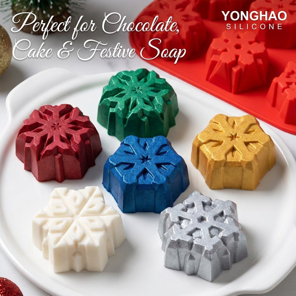 6‑Cavity Snowflake Silicone Mo - Eco Soap ulasan dan harga
