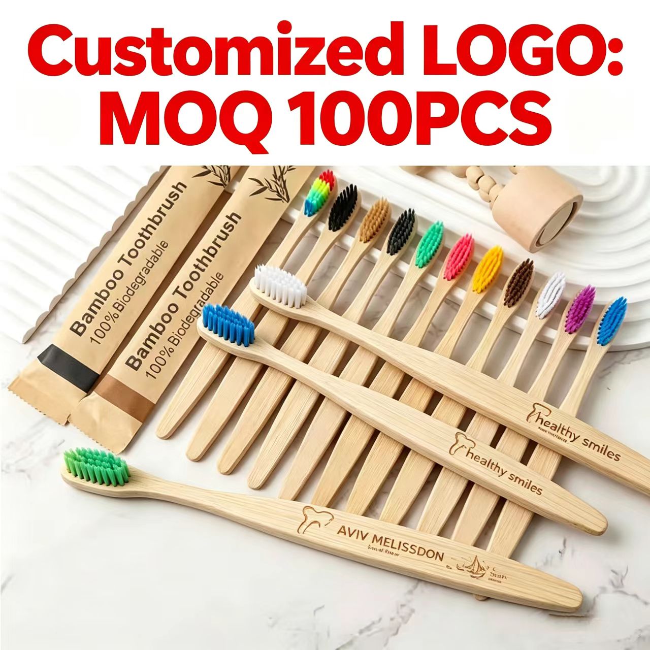 Bamboo Toothbrushes 100Pcs Eco - Bamboo Toothbrush ulasan dan harga