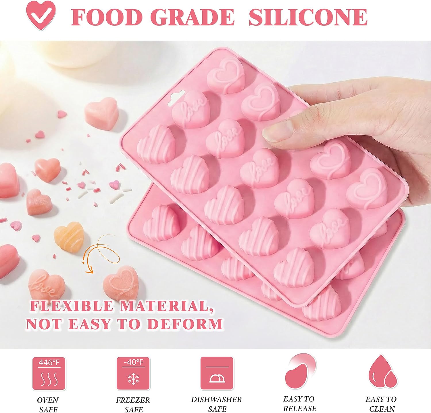 Heart Silicone Molds,Heart Cho - Eco Soap ulasan dan harga