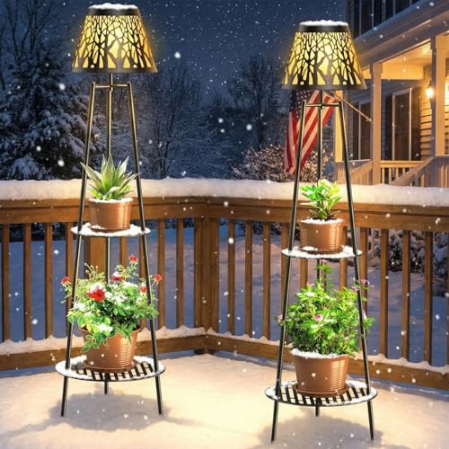 2 Pack Outdoor Solar Floor Lam - Solar Garden Light ulasan dan harga