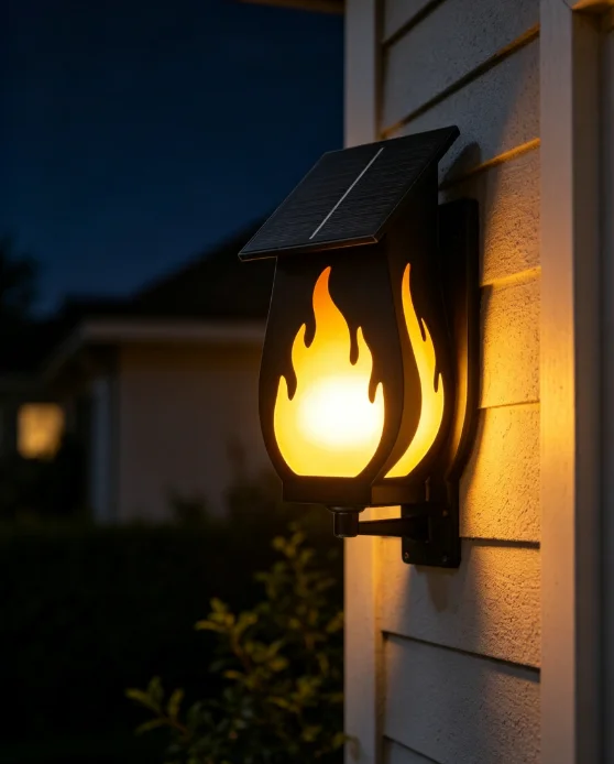 Outdoor solar wall light flame - Solar Garden Light ulasan dan harga