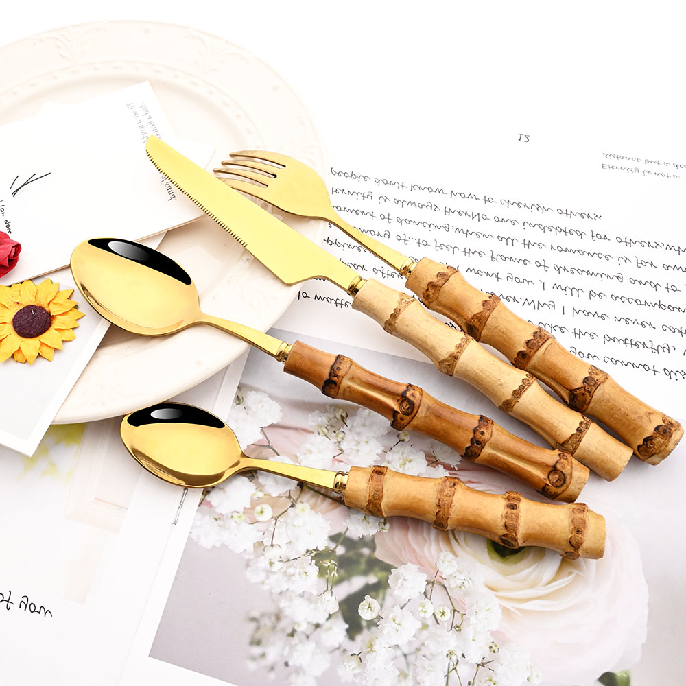 Drmfiy 5/20Pcs Kitchen Silver  - Bamboo Cutlery ulasan dan harga