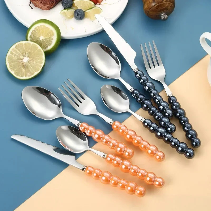 4Pcs Luxury Dinnerware Set Cer - Bamboo Cutlery ulasan dan harga