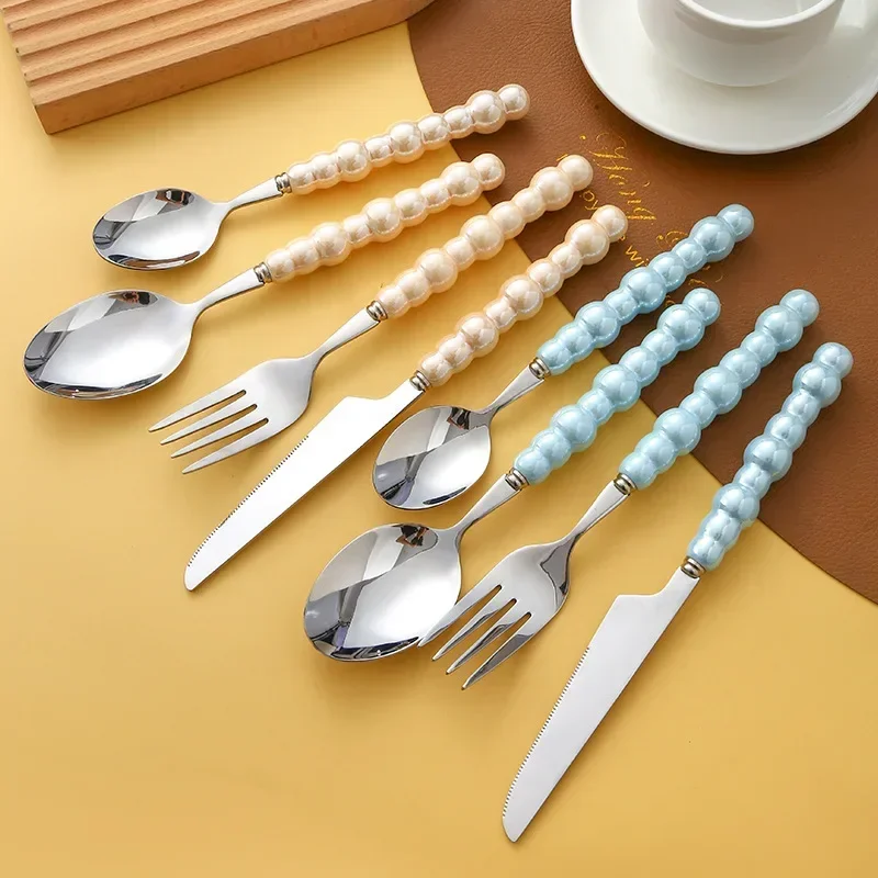 4Pcs Luxury Dinnerware Set Cer - Bamboo Cutlery ulasan dan harga