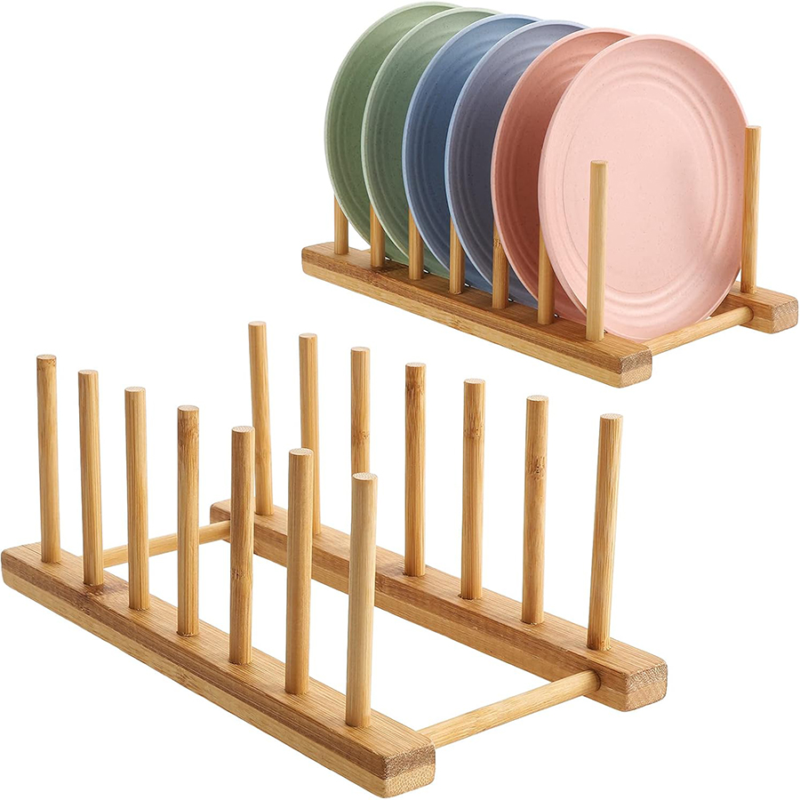1pcs/2pcs Bamboo Dish Rack, Pl - Bamboo Cutlery ulasan dan harga