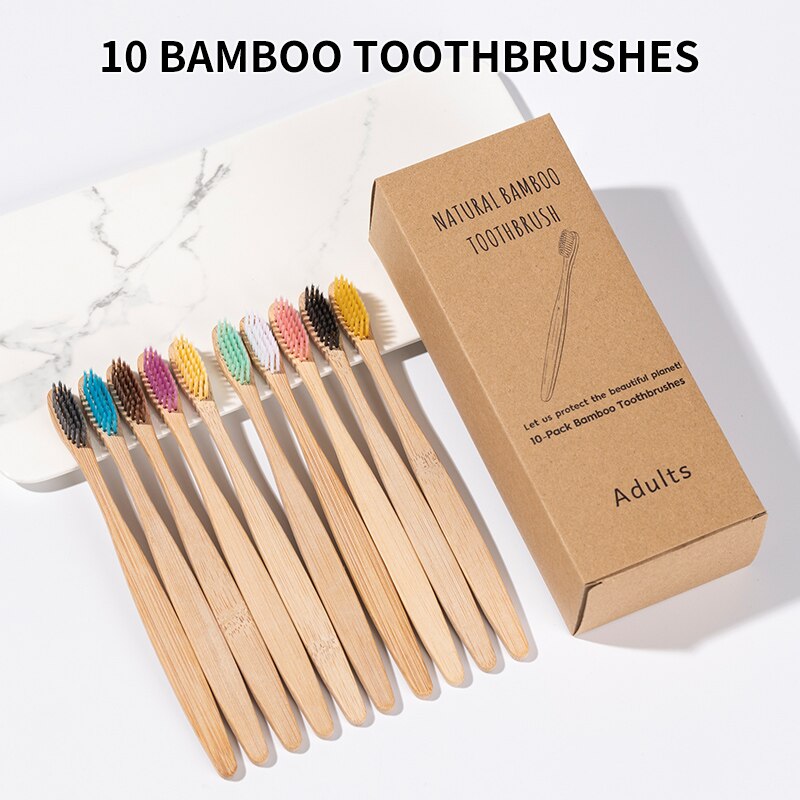 10PCS Bamboo Toothbrush Set -  - Bamboo Toothbrush ulasan dan harga