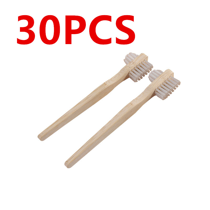 30pcs Bamboo Handle Denture Br - Bamboo Toothbrush ulasan dan harga